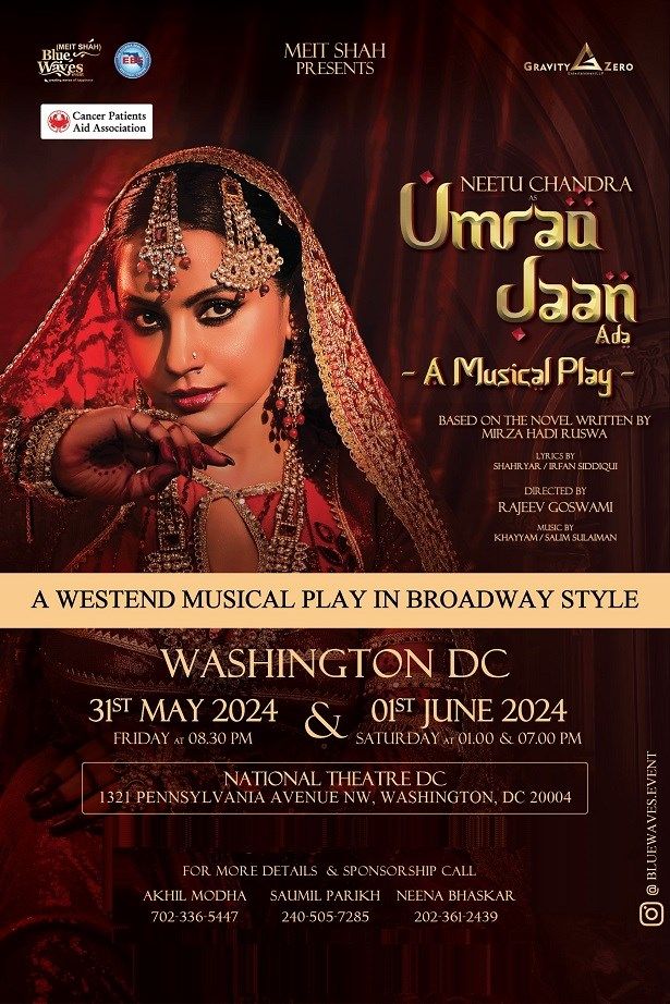 Umrao Jaan Ada A Musical Play 2024 In Washington D.c June 1st