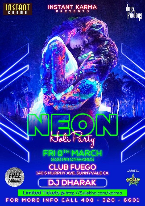 Desi Fridays: Neon Holi Bollywood Party