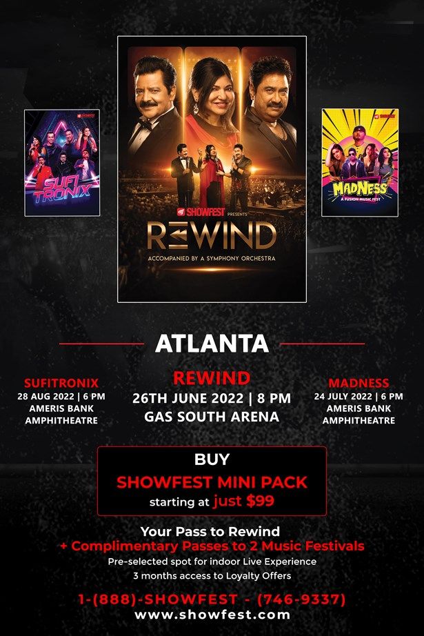 Rewind With Udit Narayan, Alka Yagnik, Kumar Sanu - Atlanta