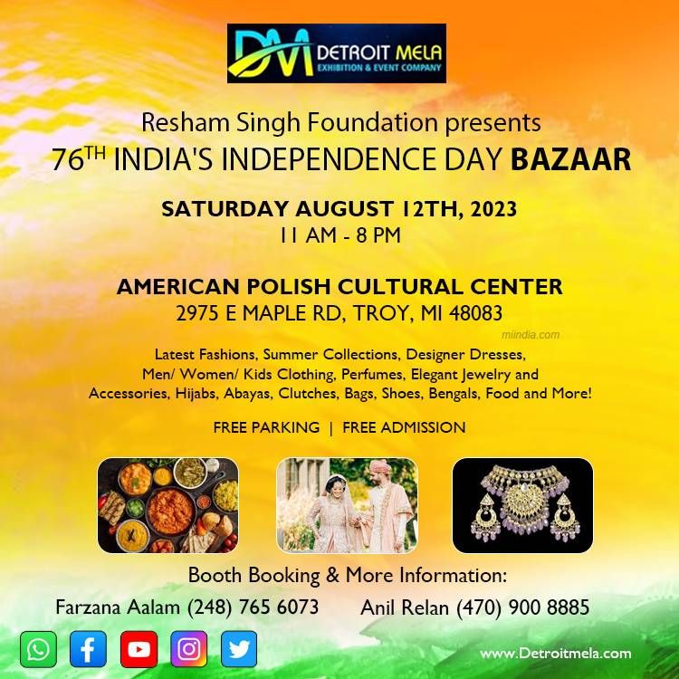 76th India  Independence Day Bazaar In Michigan