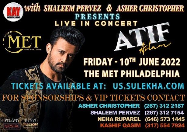 Atif Aslam Concert Live in Philadelphia 2022