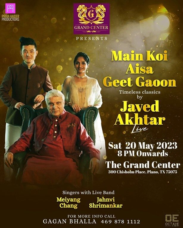 Javed Akhtar, Jahnvi Shrimankar Meiyang Chang Live Concert With 9 Musicians