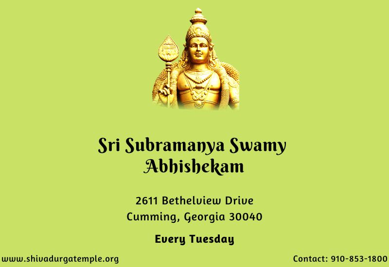 Sri Subramanya Swamy Abhishekam Every Tuesday