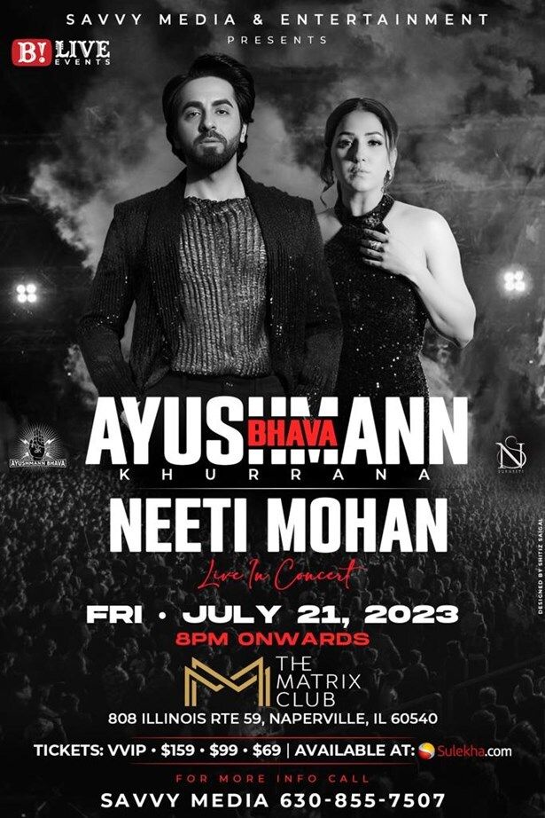 Ayushmann Khurrana And Neeti Mohan Live In Chicago 2023