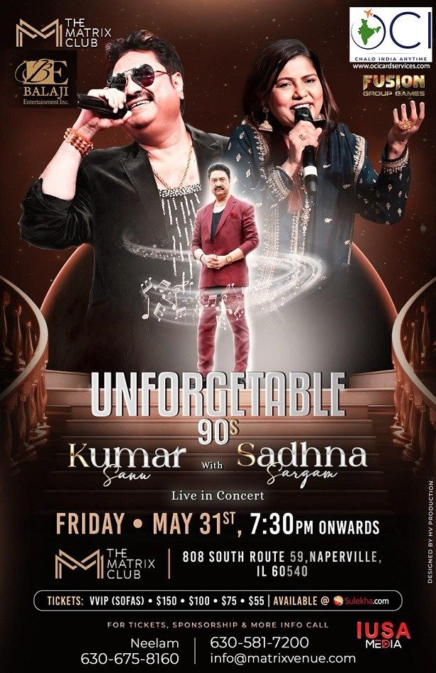 Unforgettable 90s  Kumar Sanu & Sadhana Sargam Live In Illinois 2024