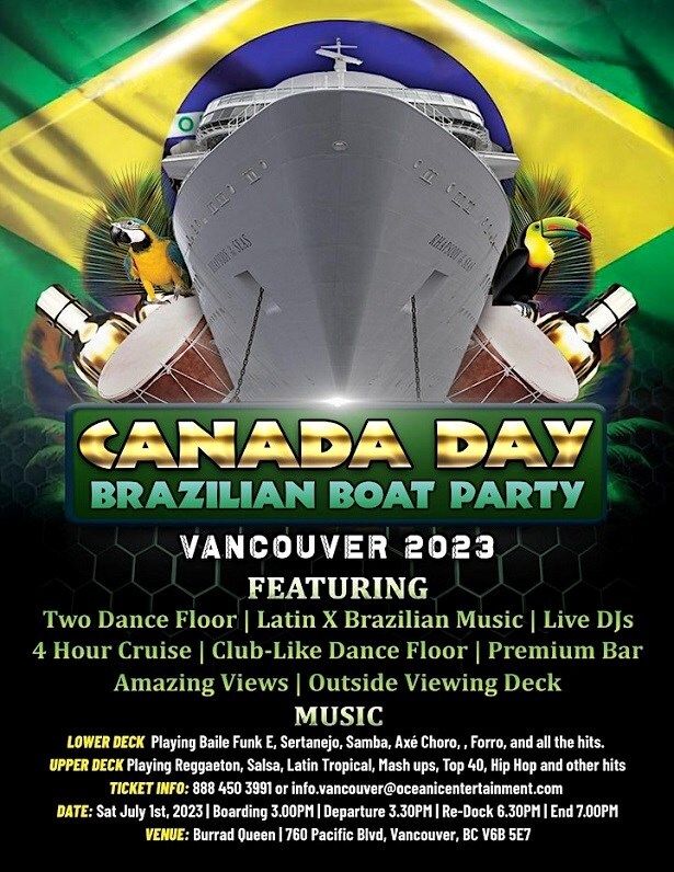 Canada Day Brazilian Boat Party Vancouver 2023