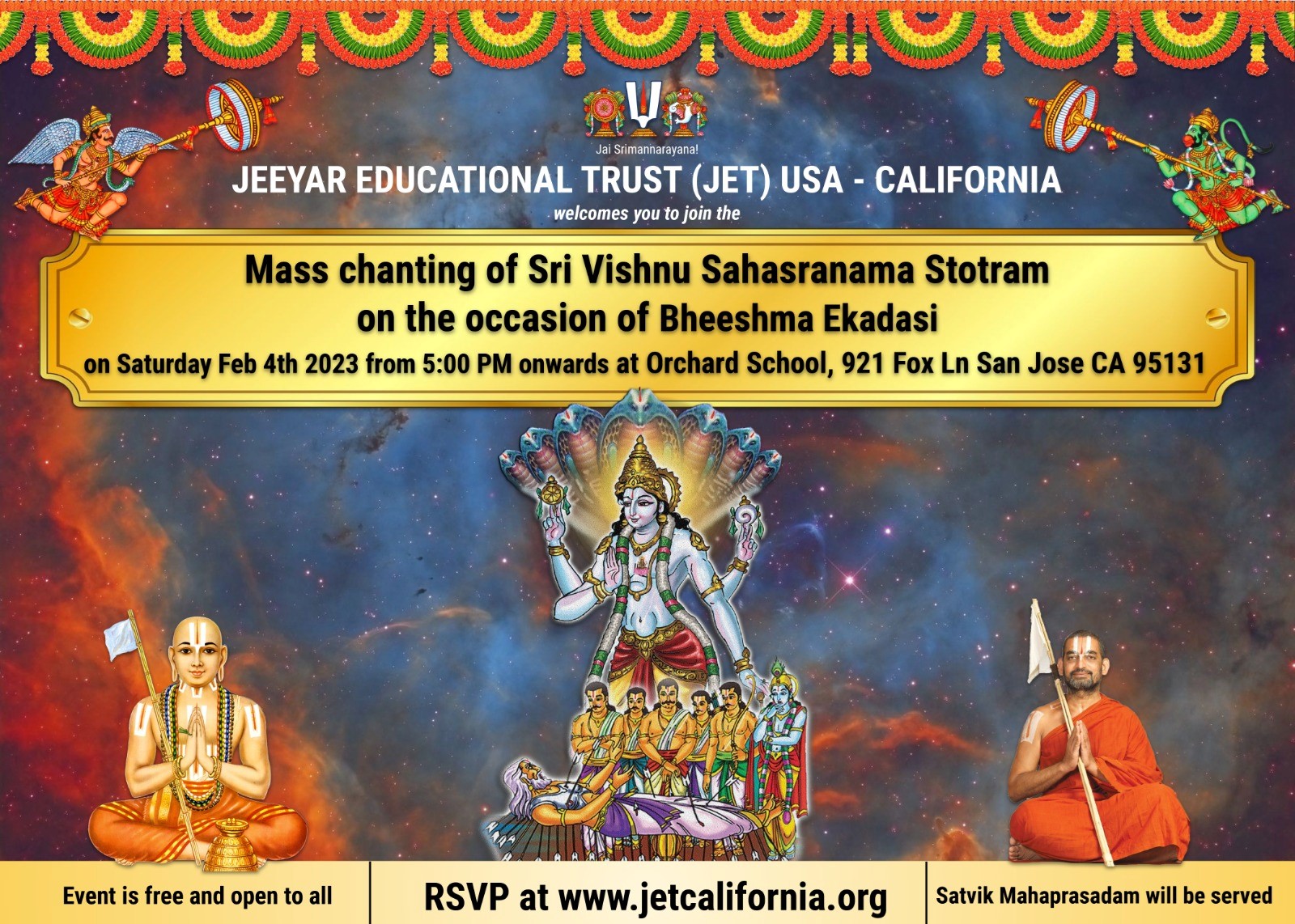 Mass Chanting of Sri Vishnu Sahasranama Stotram (FREE EVENT)