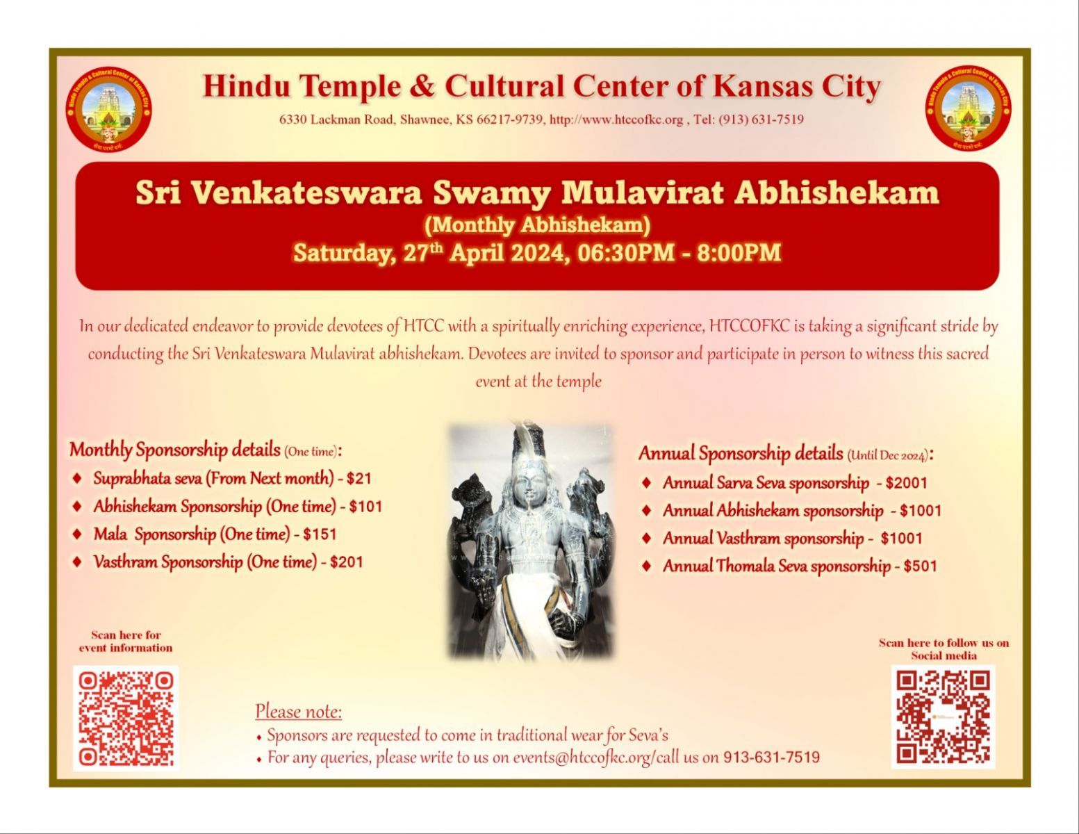 Venkateswara Swamy Mulavirat Abhishekam