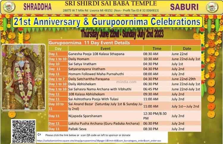21st Anniversary & Gurupoornima Celebrations