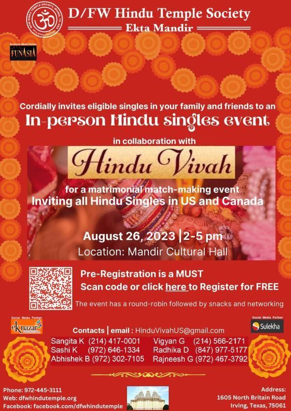 Hindu Vivah In Person Hindu Singles Event