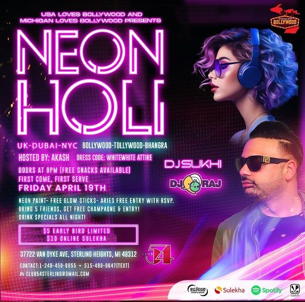 Neon Holi Bollywood Tollywood Bhangra 2024