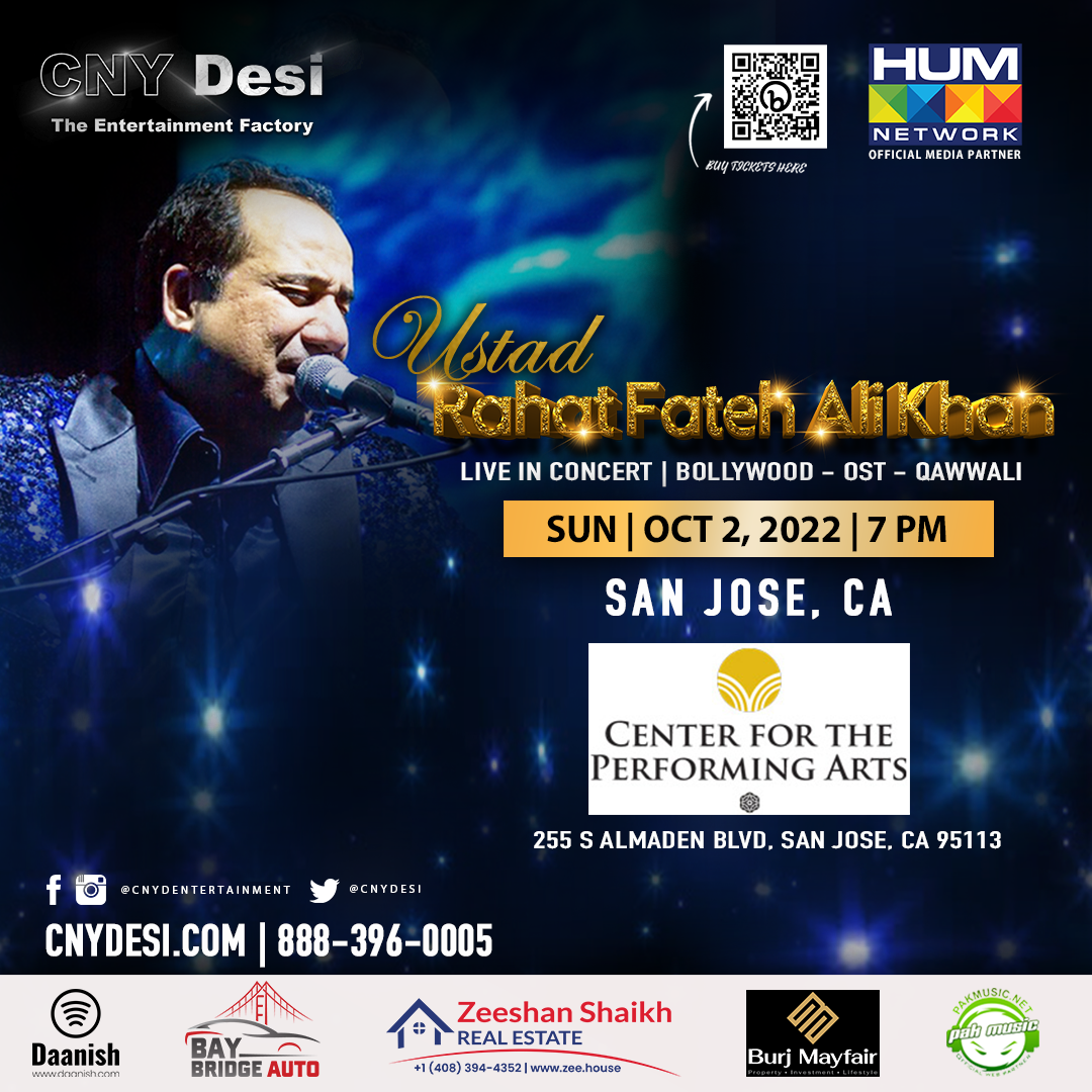 Ustad Rahat Fateh Ali Khan Live in San Jose, CA