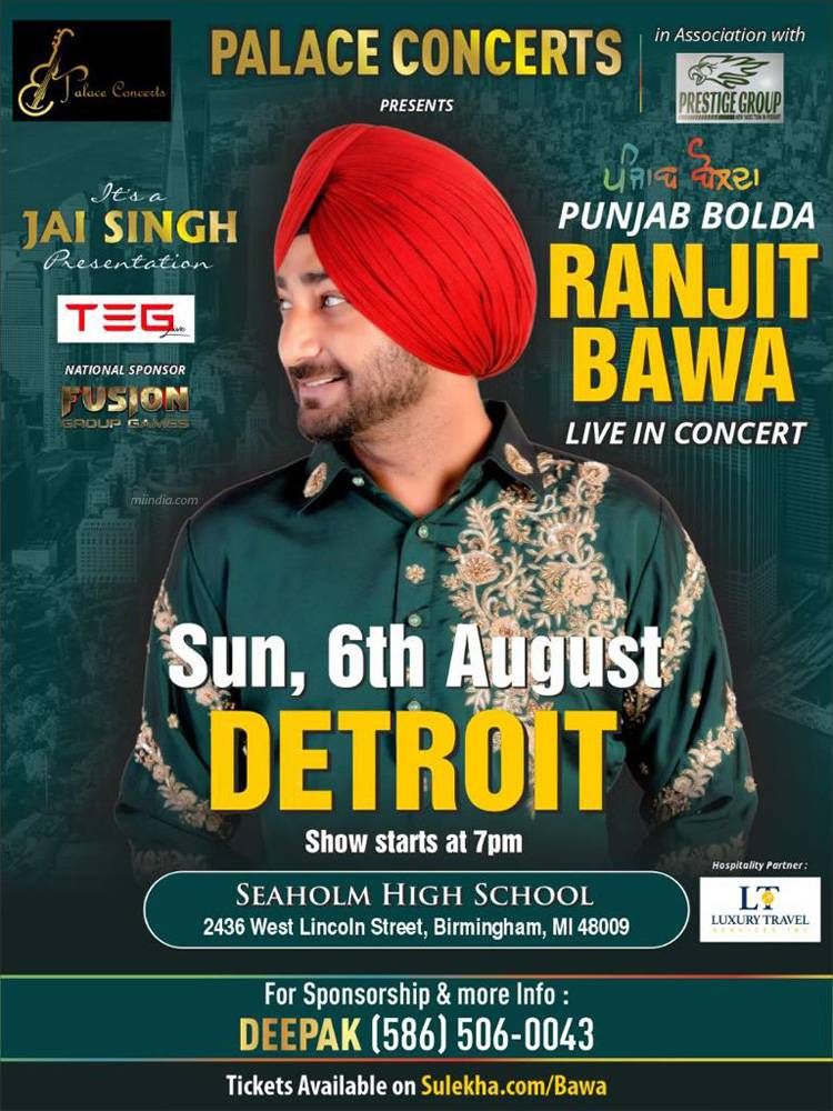 Ranjit Bawa Live Concert In Detroit