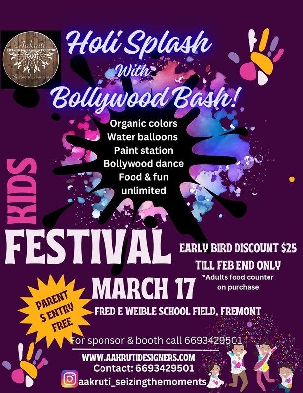 Holi Splash With Bollywood Bash  Kids Holi Celebration
