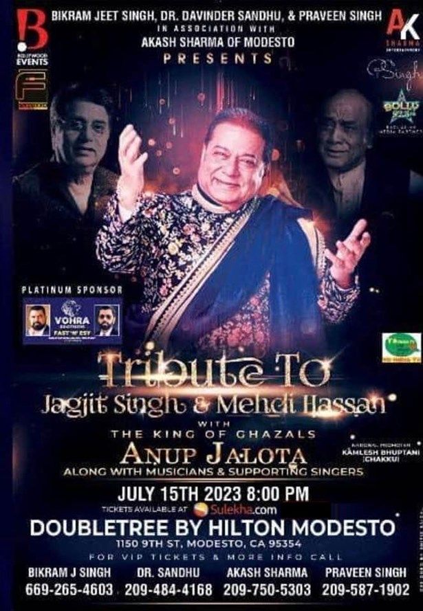 The King Of Ghazals Anup Jalota Tribute To Jagjit Singh & Mehdi Hassan In Bay Area