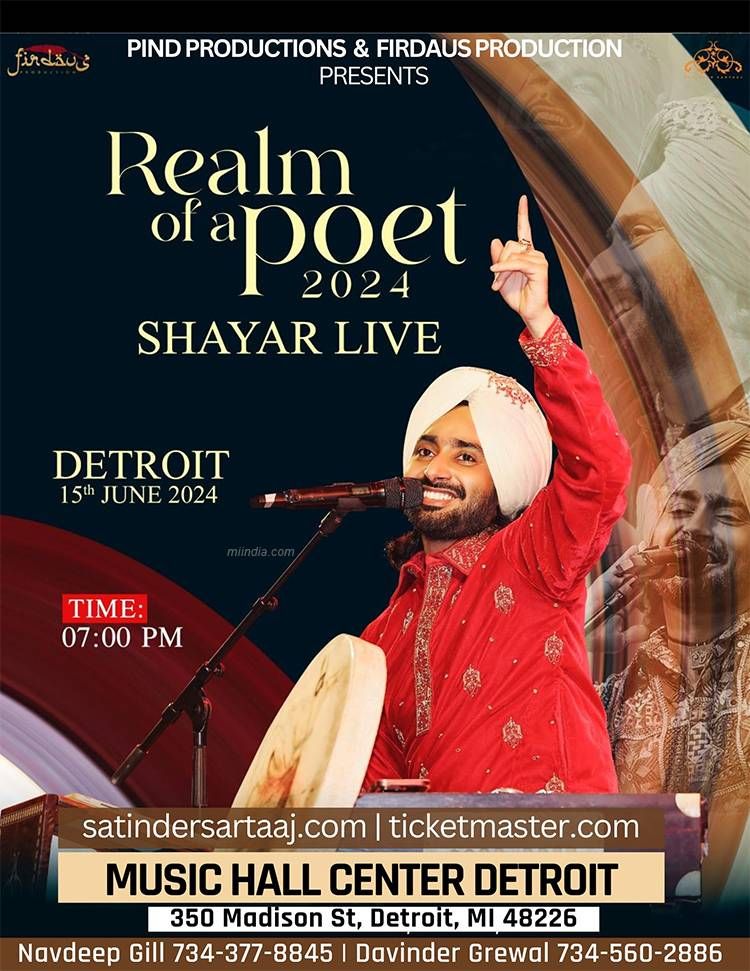 Realm Of A Poet 2024  Satinder Sartaaj Shayar Live In Detroit