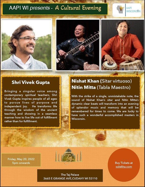 A Cultural Evening with Shri Vivek Gupta, Nishat Khan and Nitin Mitta