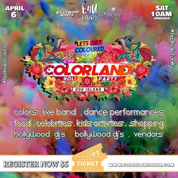Biggest Spring Festival Of Colors Colorland Holi On Governors Island
