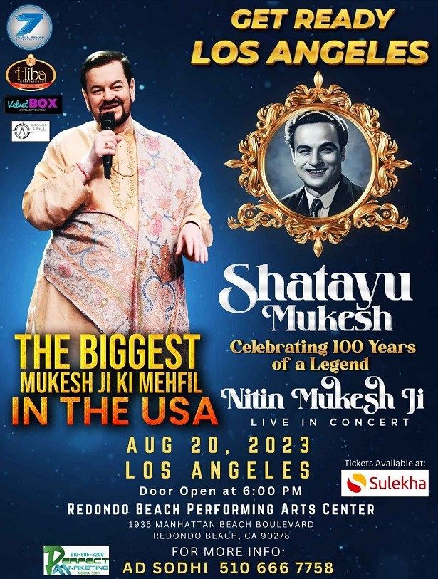 Nitin Mukesh Ji Live In Concert 2023 - Los Angeles